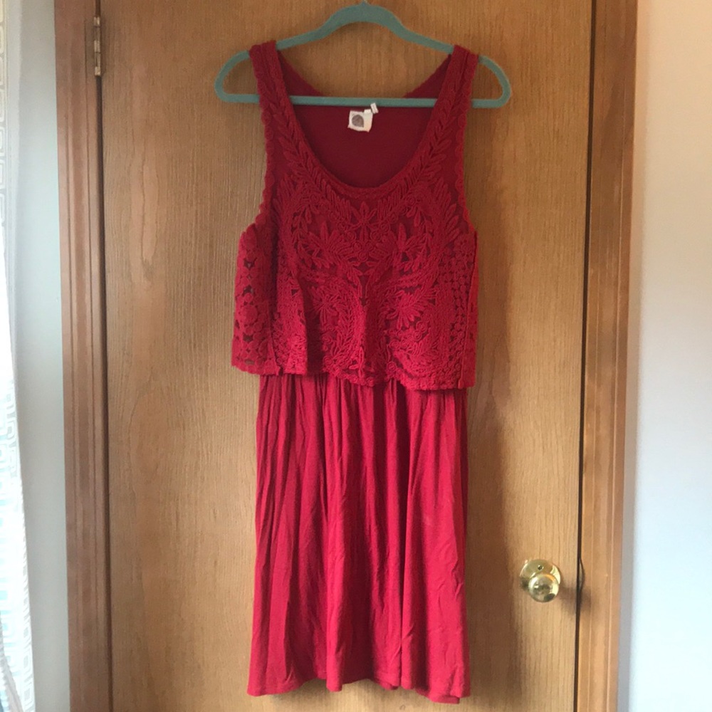 Anthropologie red lace dress ❤️